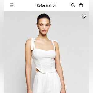 Reformation White Corset Top
